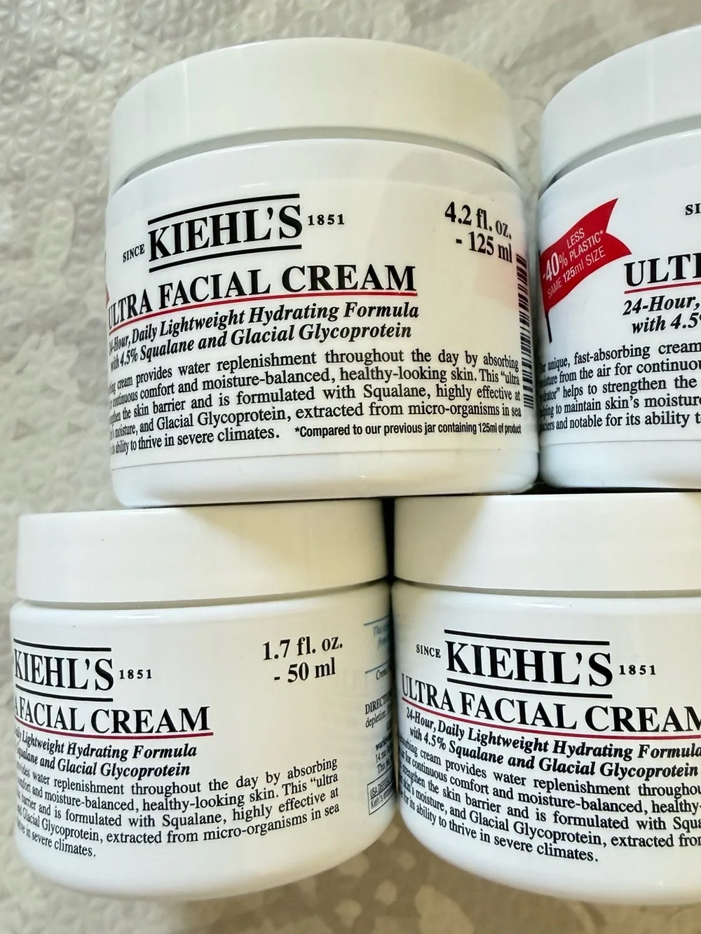 Kiehl's Ultra Facial Cream Jars in White with Black & Red Accents